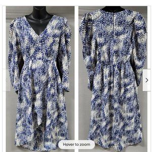 NEW EXPRESS PUFF SLEEVE ANIMAL PRINT DRESS XS